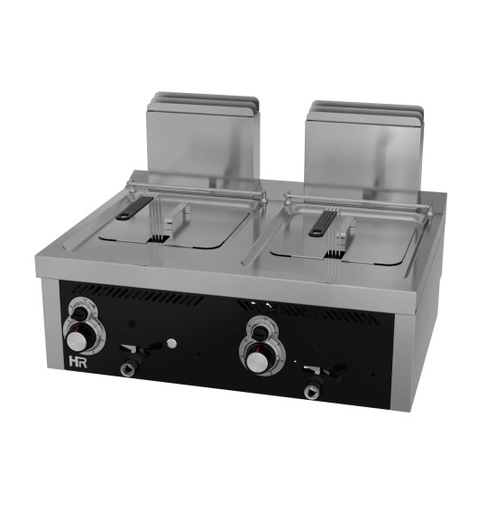 Freidora a Gas Profesional Doble 2x8 Litros HR Fainca FDG8L8L600S Serie 600
