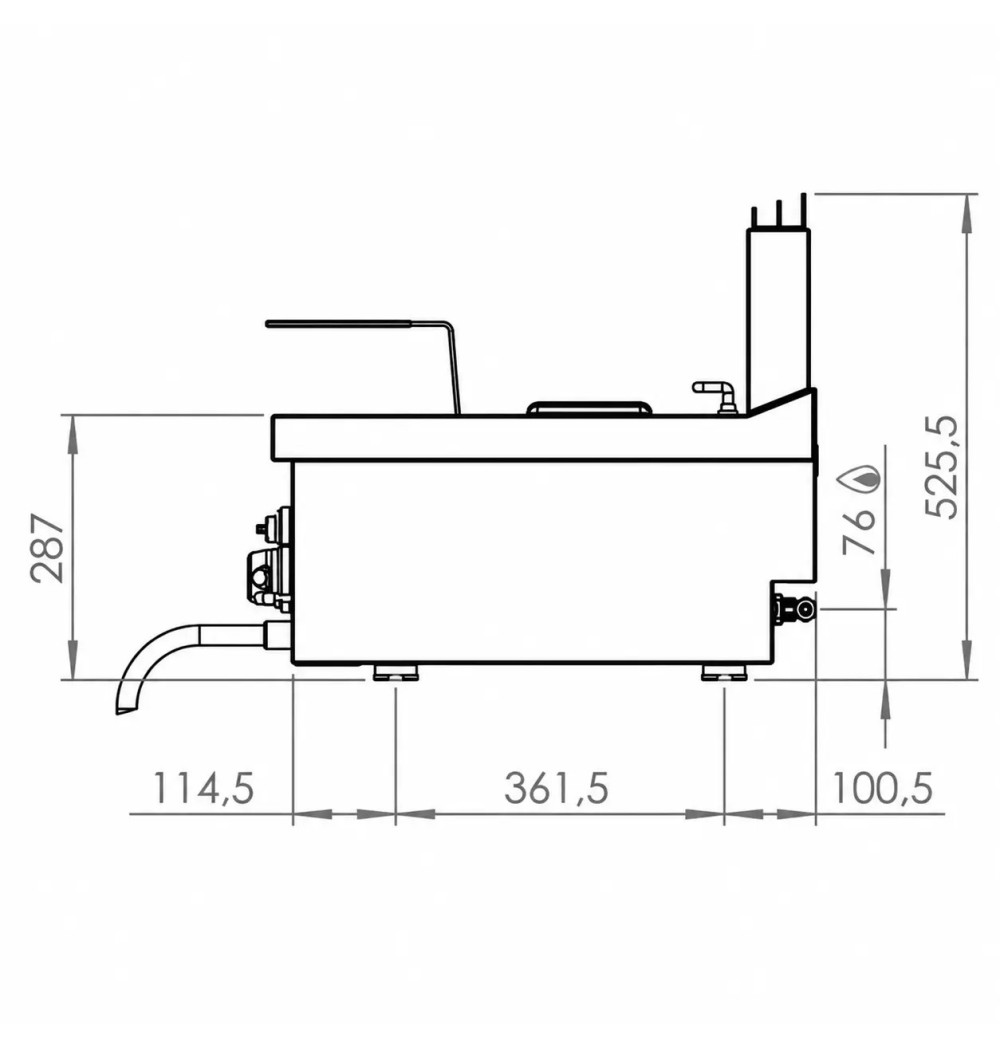 Freidora a Gas Profesional Doble 2x8 Litros HR Fainca FDG8L8L600S Serie 600