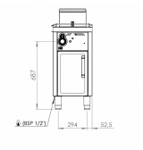 Freidora a Gas Profesional 8 Litros con Mueble HR Fainca FDG8L600E Serie 600