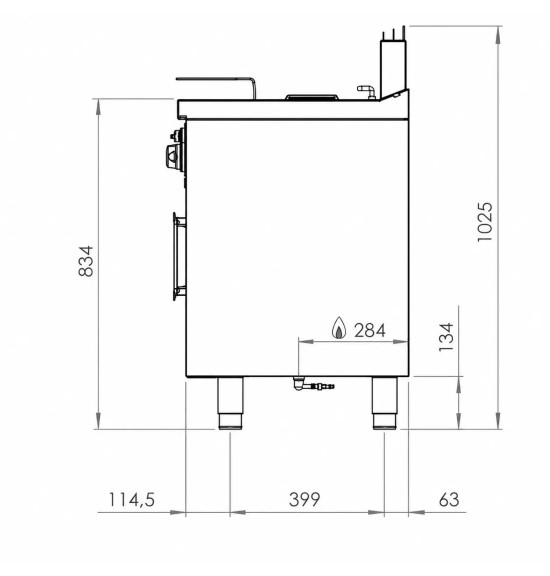 Freidora a Gas Profesional 8 Litros con Mueble HR Fainca FDG8L600E Serie 600