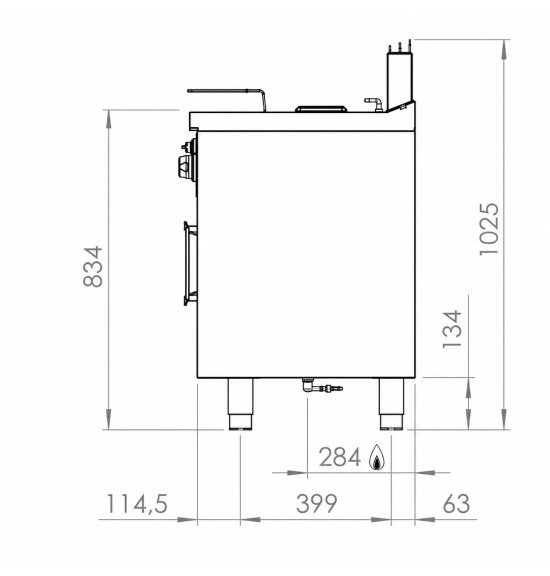 Freidora a Gas Profesional Doble 2x8 Litros con Mueble HR Fainca FDG8L8L600E Serie 600
