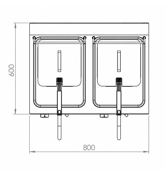 Freidora Eléctrica Profesional Doble 2x10 Litros HR Fainca FD10L10L6M600S Serie 600