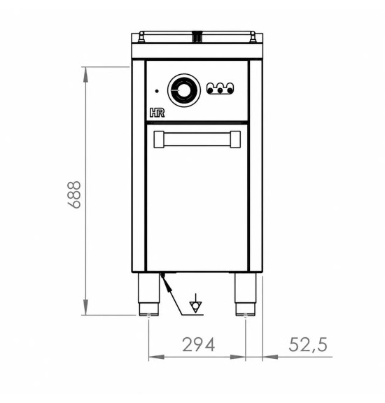 Freidora Eléctrica Profesional 10 Litros con Mueble HR Fainca FD10L6M600E Serie 600