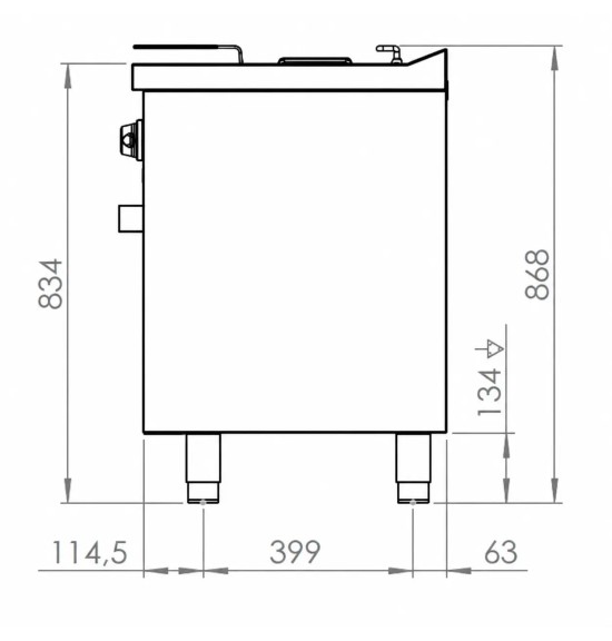 Freidora Eléctrica Profesional 10 Litros con Mueble HR Fainca FD10L6M600E Serie 600