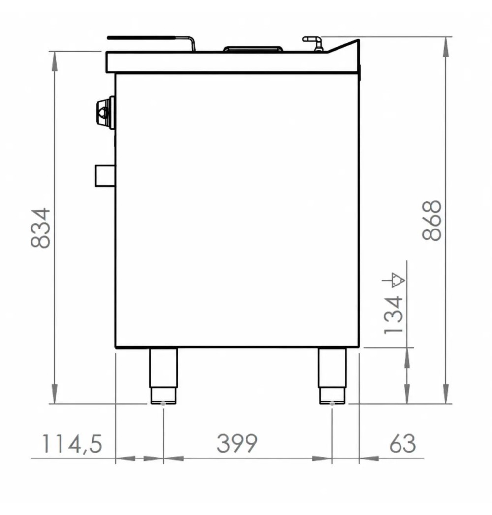 Freidora Eléctrica Profesional 10 Litros con Mueble HR Fainca FD10L6M600E Serie 600