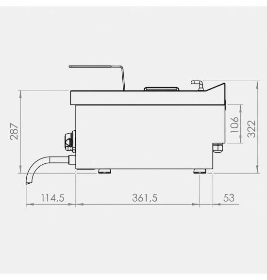 Freidora Eléctrica Profesional 10 Litros Sobremesa HR Fainca FD10L8T600S Serie 600