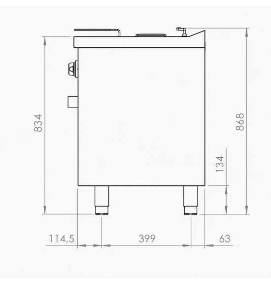 Freidora Eléctrica Profesional Doble 2x10 Litros con Mueble HR Fainca FD10L10L6M600E Serie 600