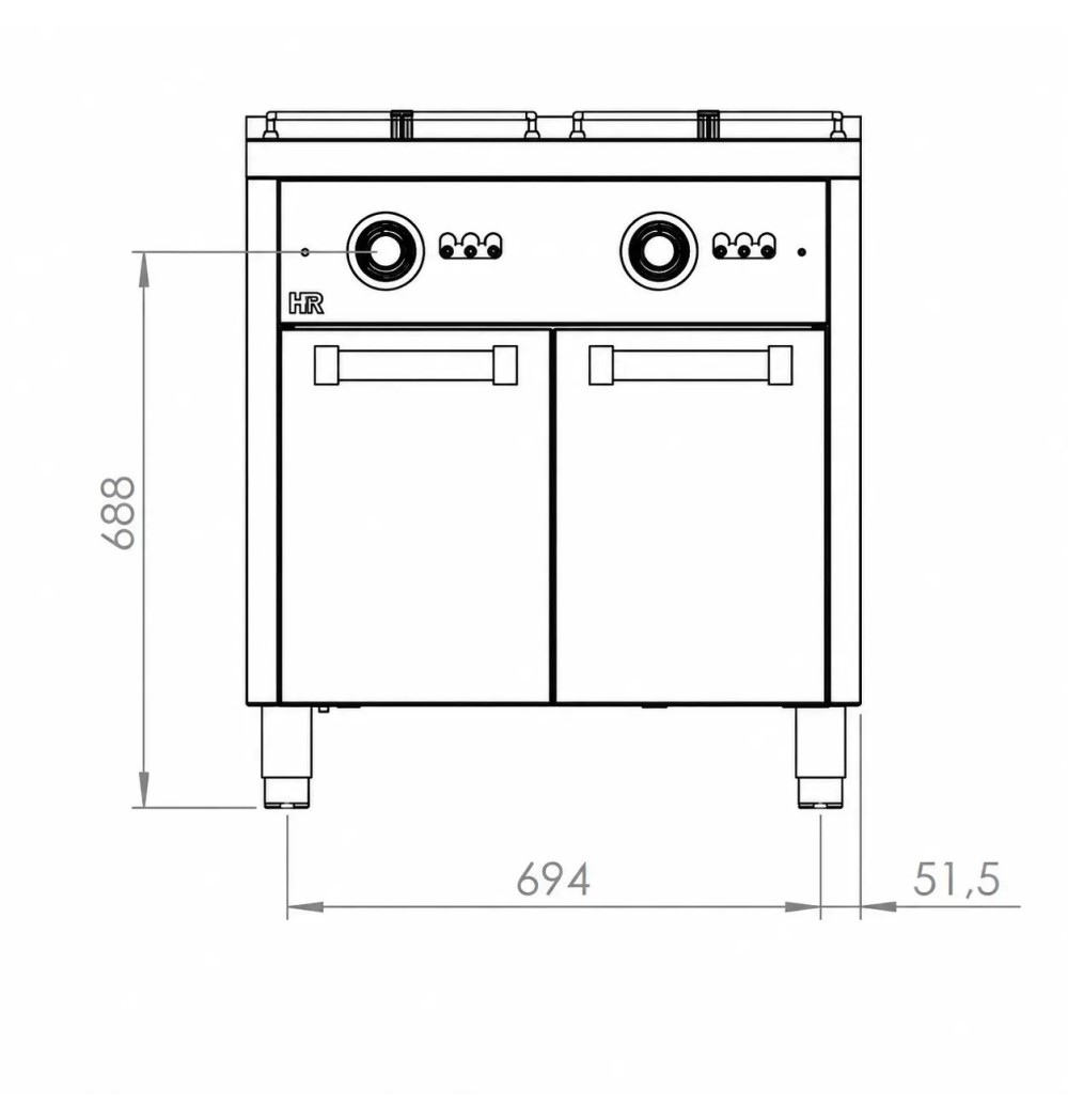 Freidora Eléctrica Profesional Doble 2x10 Litros con Mueble HR Fainca FD10L10L6M600E Serie 600