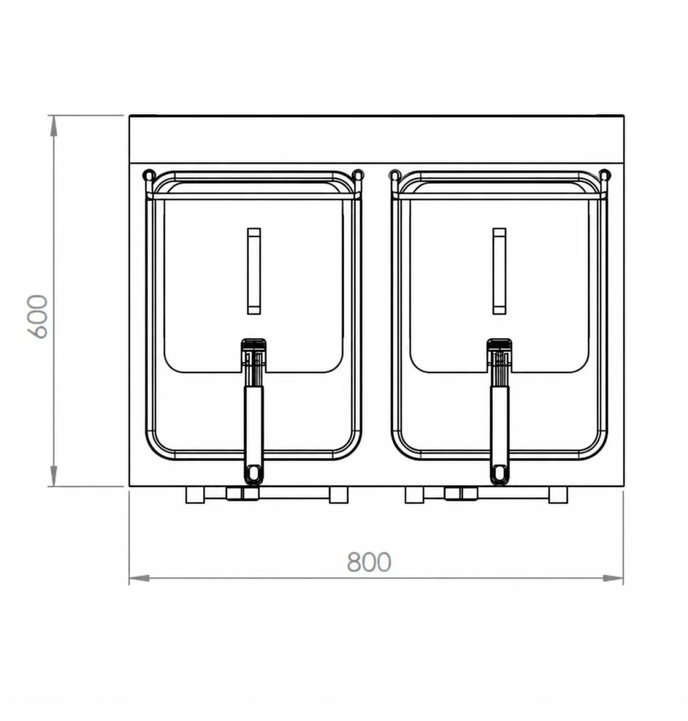 Freidora Eléctrica Profesional Doble 2x10 Litros con Mueble HR Fainca FD10L10L6M600E Serie 600