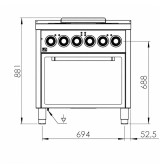 Cocina Eléctrica Profesional 4 Placas con Horno HR Fainca CE4P600H
