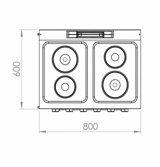 Cocina Eléctrica Profesional 4 Placas con Horno HR Fainca CE4P600H