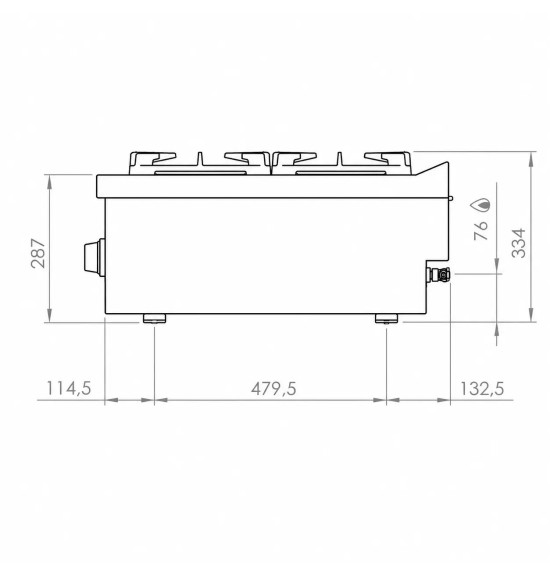 Cocina a Gas 2 Fuegos HR Fainca C2F750S Serie 750