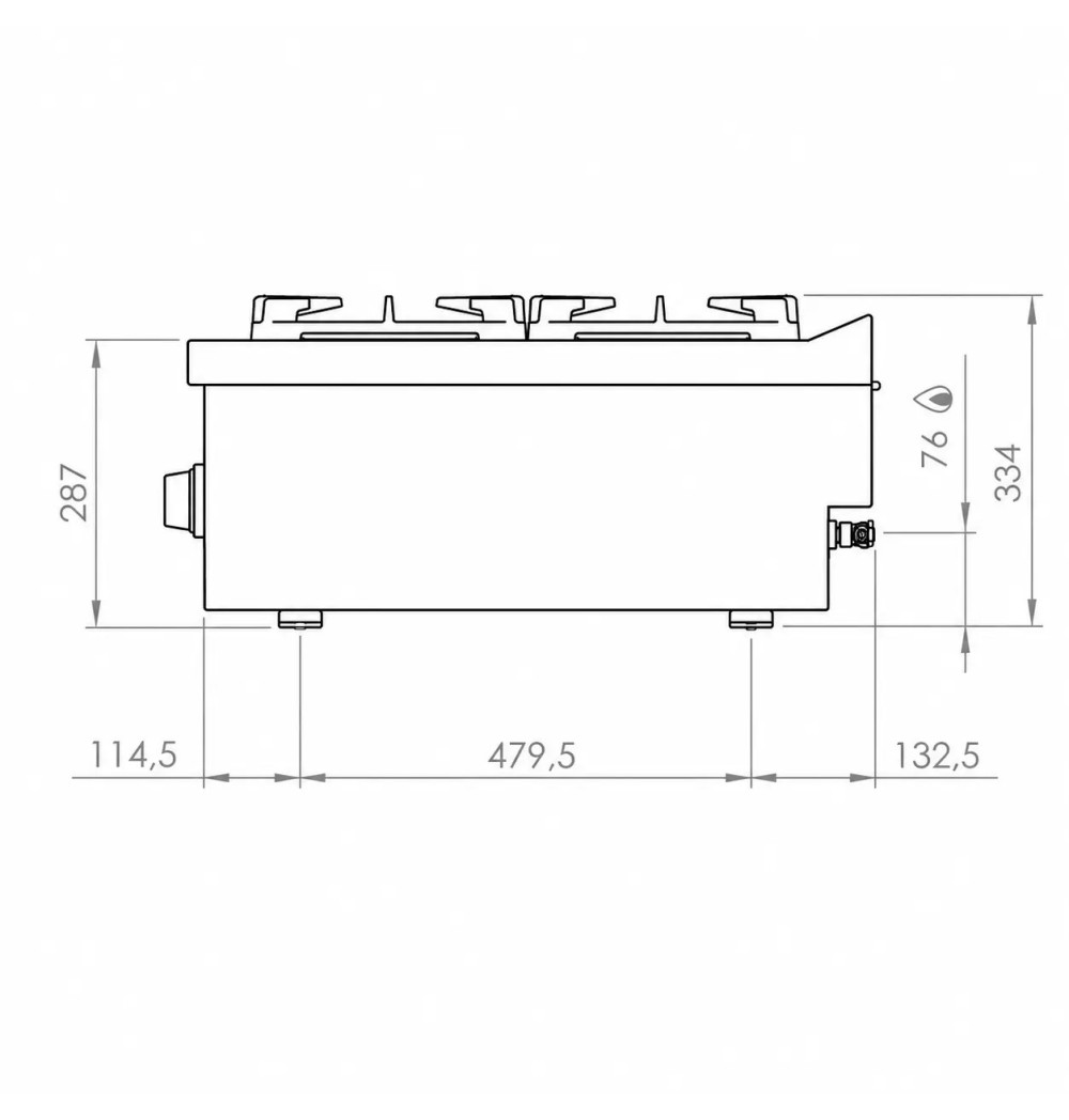 Cocina a Gas 2 Fuegos HR Fainca C2F750S Serie 750