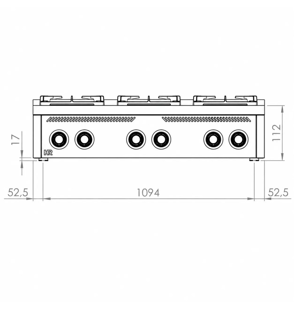 Cocina a Gas 6 Fuegos HR Fainca C6F750S Serie 750