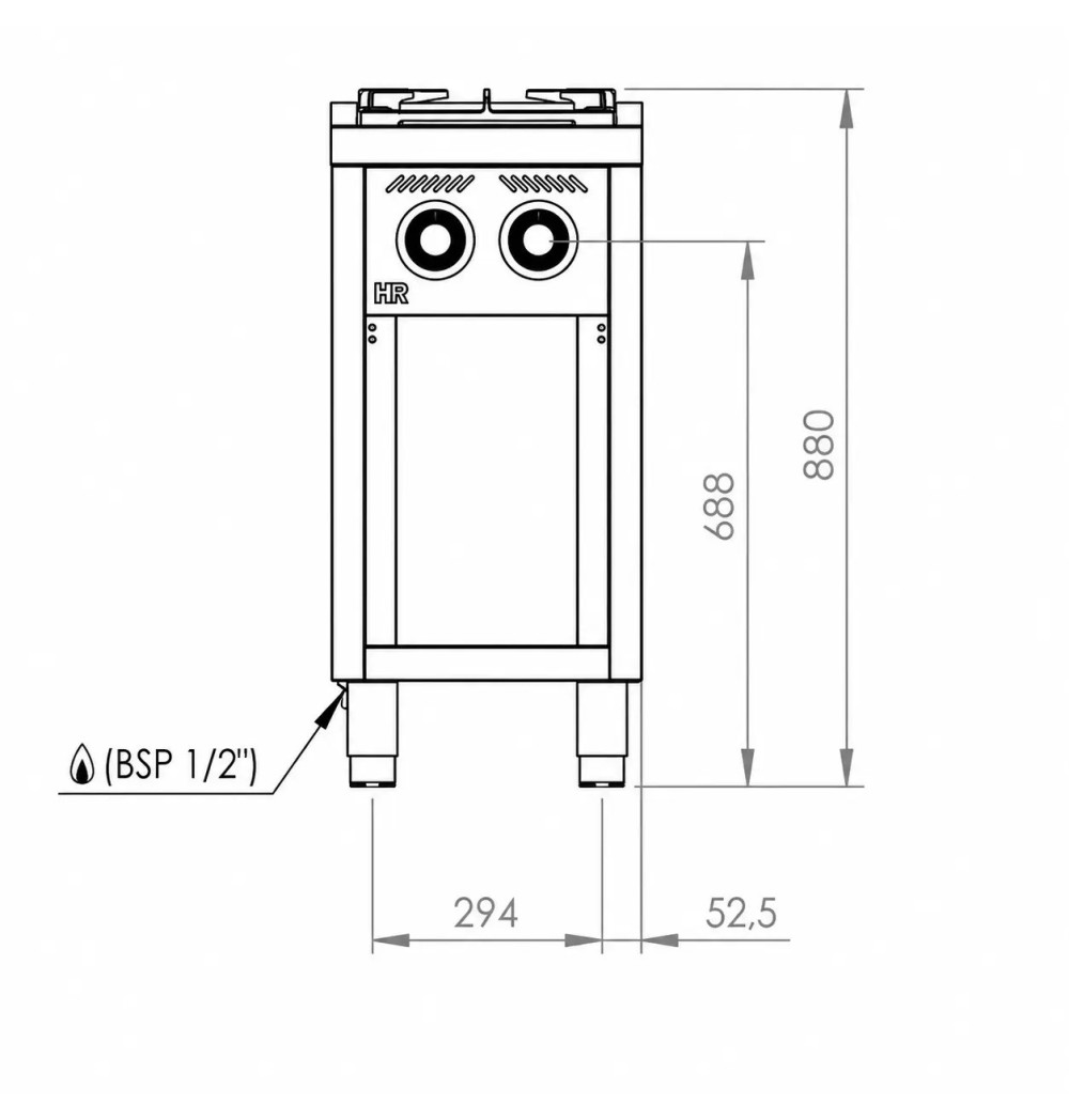 Cocina a Gas 2 Fuegos con Mueble HR Fainca C2F750E Serie 750