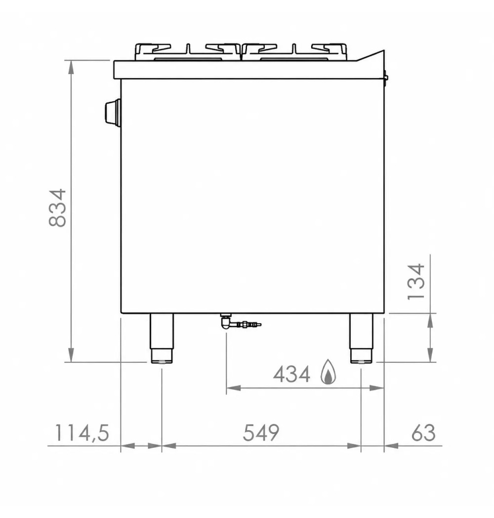 Cocina a Gas 2 Fuegos con Mueble HR Fainca C2F750E Serie 750