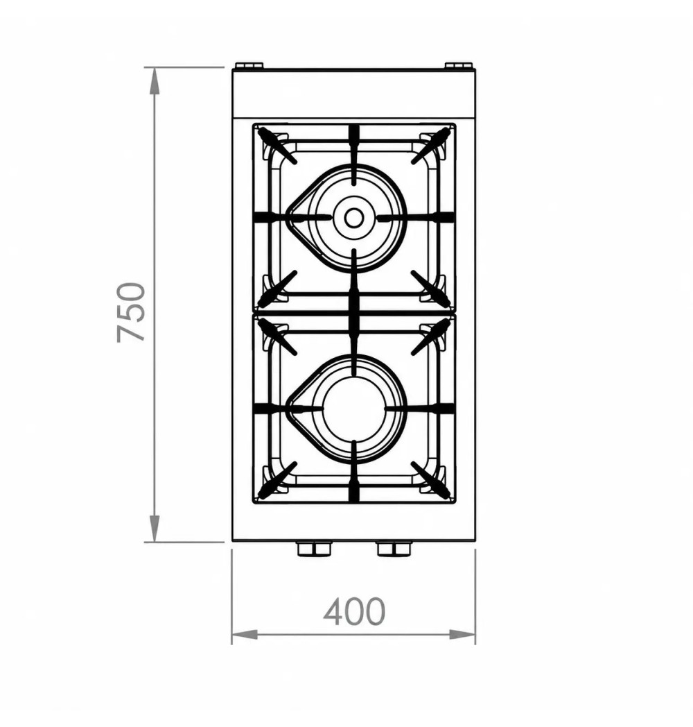 Cocina a Gas 2 Fuegos con Mueble HR Fainca C2F750E Serie 750