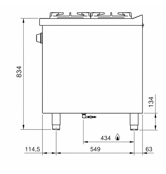 Cocina a Gas 4 Fuegos con Mueble HR Fainca C4F750E Serie 750