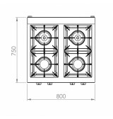 Cocina a Gas 4 Fuegos con Mueble HR Fainca C4F750E Serie 750