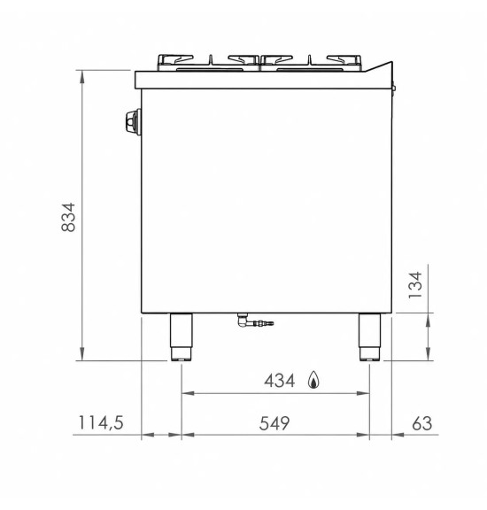 Cocina a Gas 6 Fuegos con Mueble HR Fainca C6F750E Serie 750