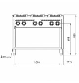 Cocina a Gas 6 Fuegos con Mueble HR Fainca C6F750E Serie 750