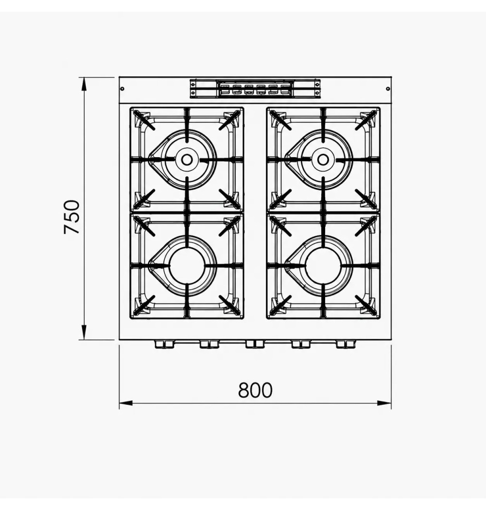 Cocina a Gas 4 Fuegos con Horno HR Fainca C4F750H Serie 750