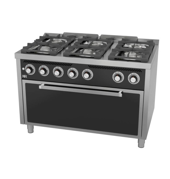 Cocina a Gas 6 Fuegos con Horno Maxi HR Fainca C6F750HM Serie 750