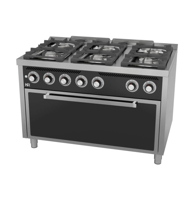 Cocina a Gas 6 Fuegos con Horno Maxi HR Fainca C6F750HM Serie 750