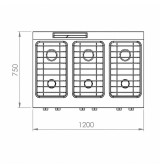 Cocina a Gas 6 Fuegos BASIC HR Fainca CB6F750E Serie 750