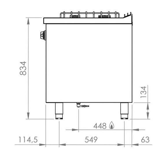 Cocina a Gas 6 Fuegos BASIC HR Fainca CB6F750E Serie 750