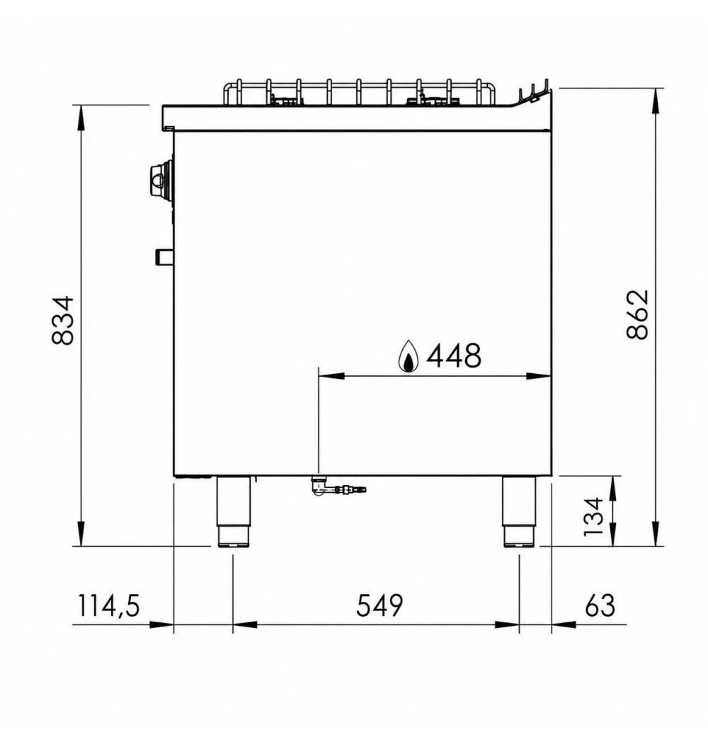 Cocina a Gas 4 Fuegos BASIC con Horno HR Fainca CB4F750H Serie 750