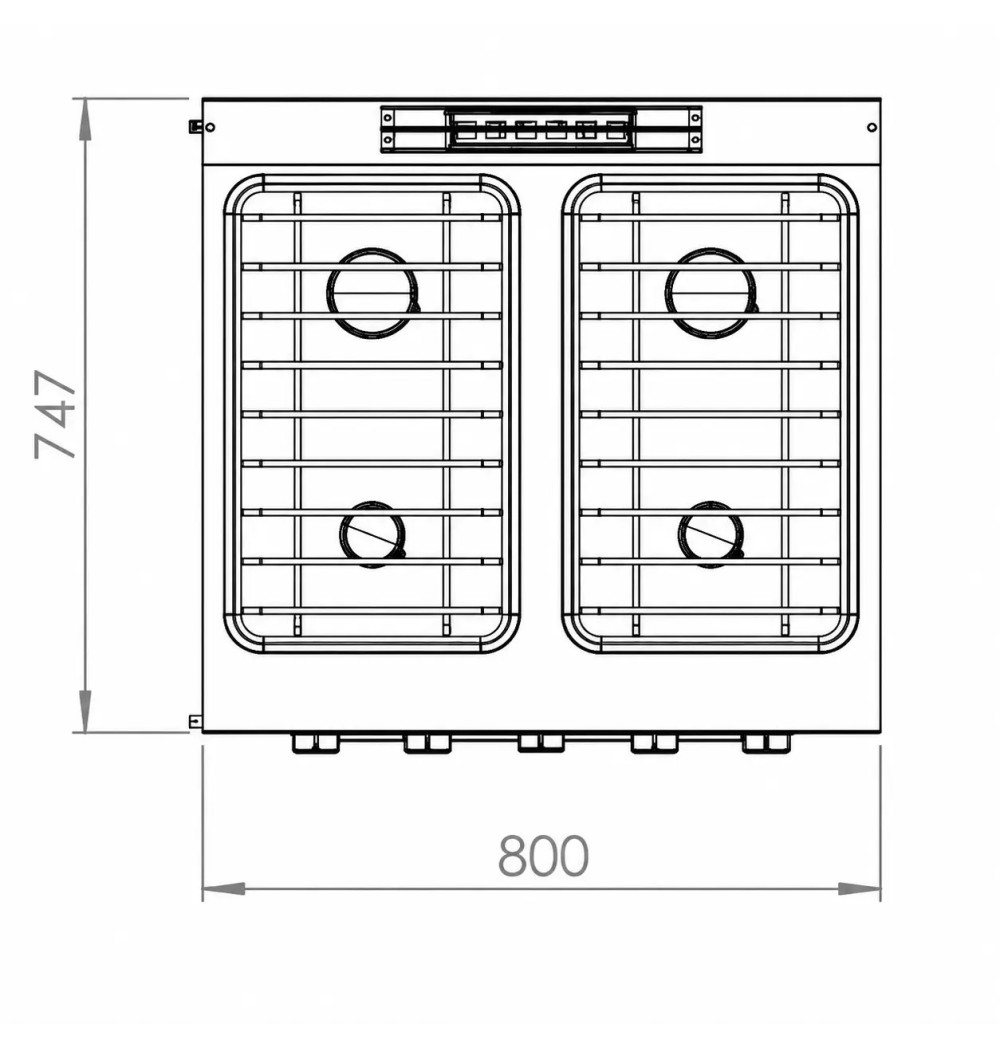 Cocina a Gas 4 Fuegos BASIC con Horno HR Fainca CB4F750H Serie 750