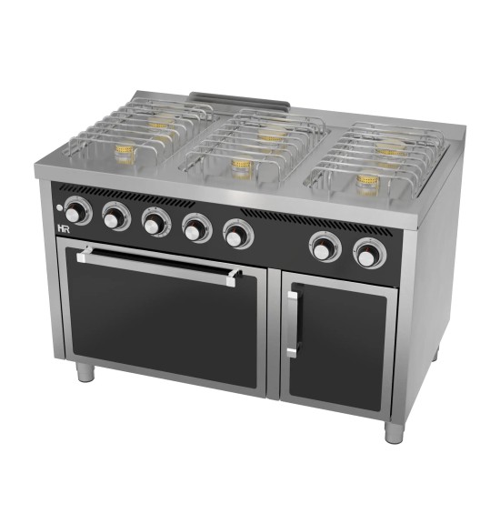 Cocina a Gas 6 Fuegos BASIC con Horno HR Fainca CB6F750H Serie 750