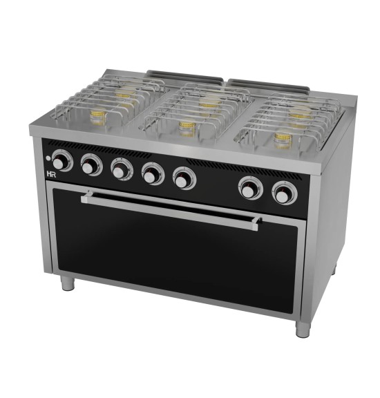Cocina a Gas 6 Fuegos BASIC con Horno Maxi HR Fainca CB6F750HM Serie 750