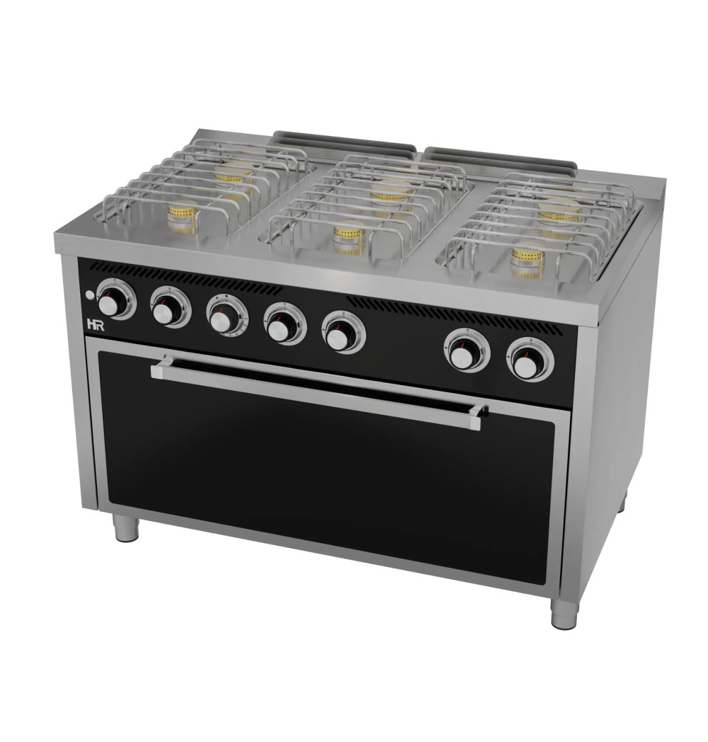 Cocina a Gas 6 Fuegos BASIC con Horno Maxi HR Fainca CB6F750HM Serie 750
