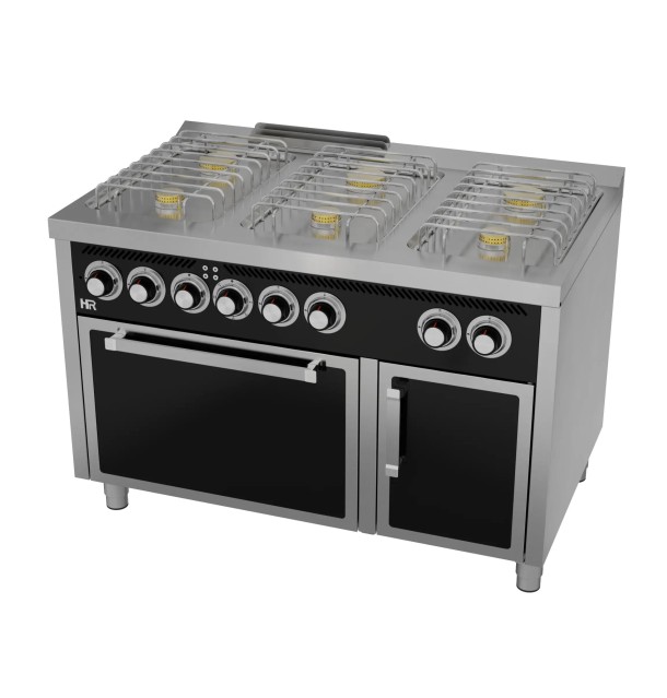 Cocina a Gas 6 Fuegos BASIC con Horno Eléctrico HR Fainca CB6F750HE Serie 750