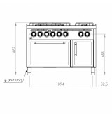 Cocina a Gas 6 Fuegos BASIC con Horno Eléctrico HR Fainca CB6F750HE Serie 750