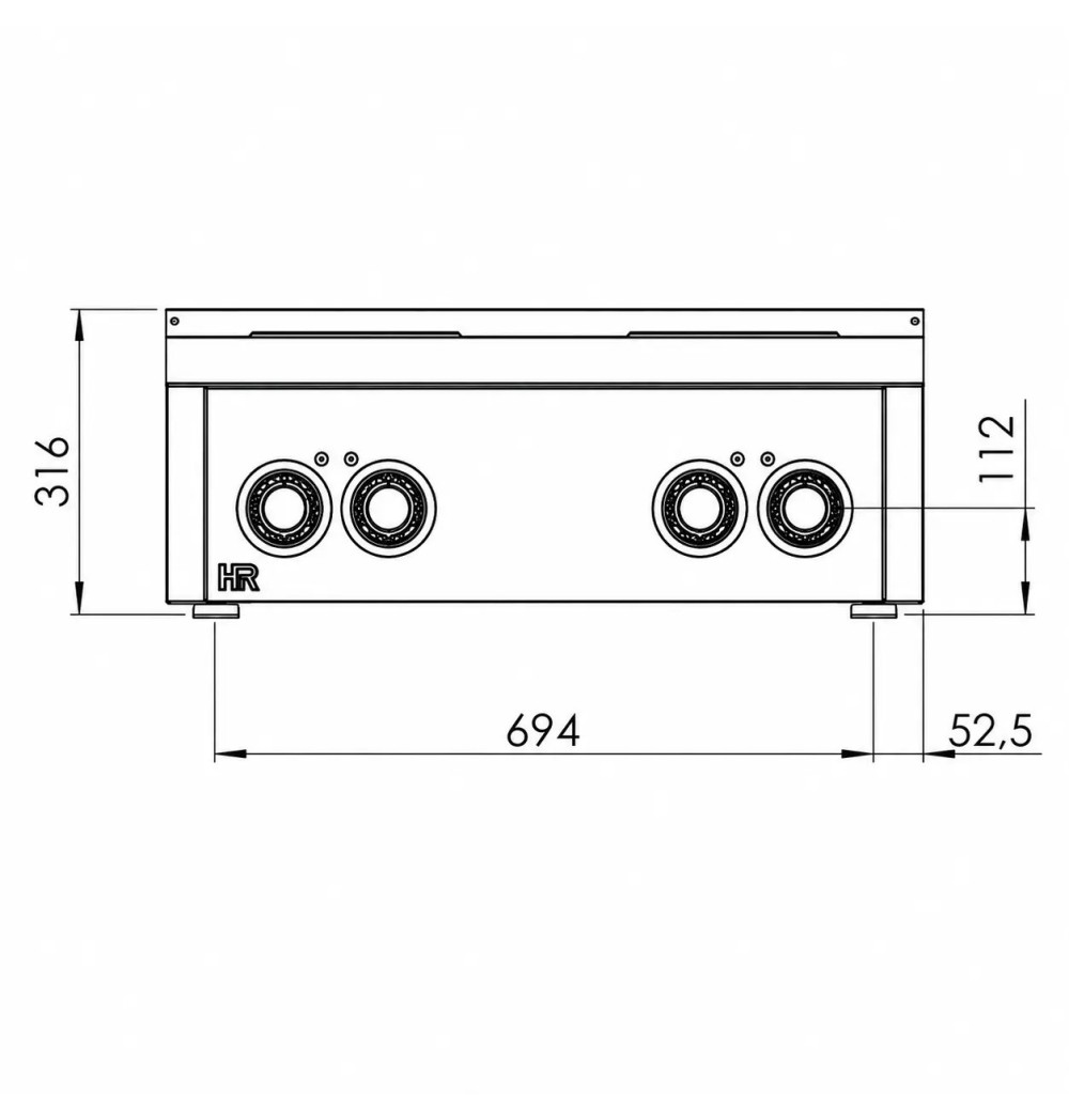 Cocina Eléctrica 4 Placas Redondas HR Fainca CE4P750S Serie 750