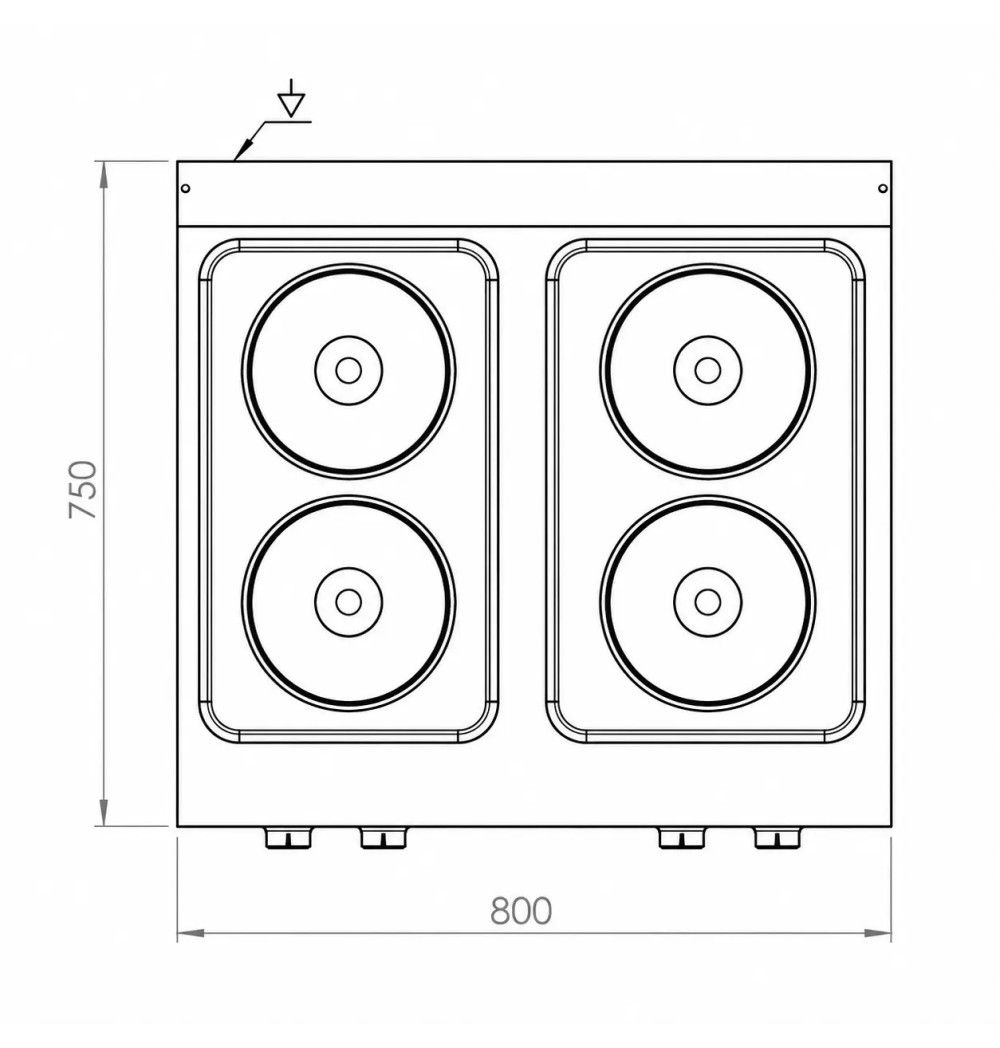 Cocina Eléctrica 4 Placas Redondas HR Fainca CE4P750S Serie 750