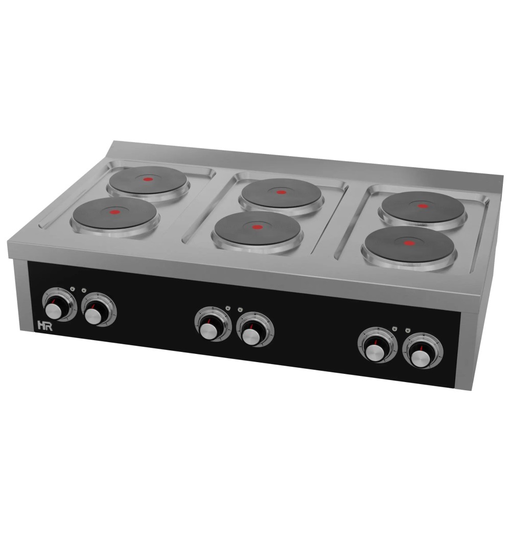Cocina Eléctrica 6 Placas Redondas HR Fainca CE6P750S Serie 750