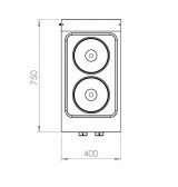 Cocina Eléctrica 2 Placas con Soporte HR Fainca CE2P750E Serie 750