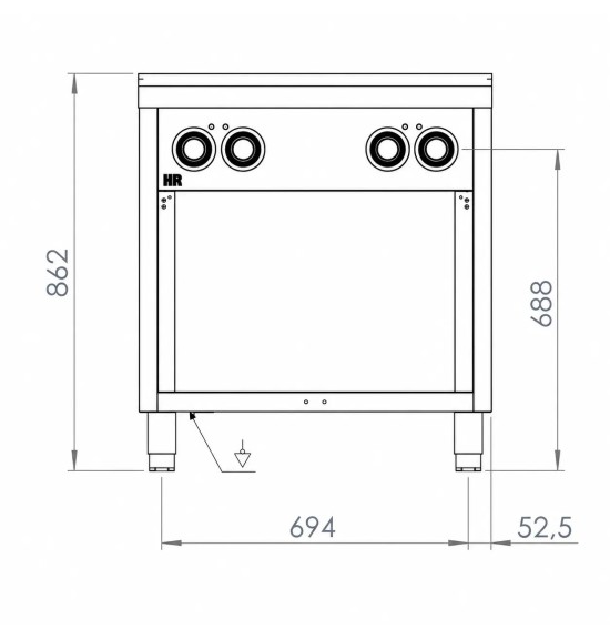 Cocina Eléctrica 4 Placas con Soporte HR Fainca CE4P750E Serie 750