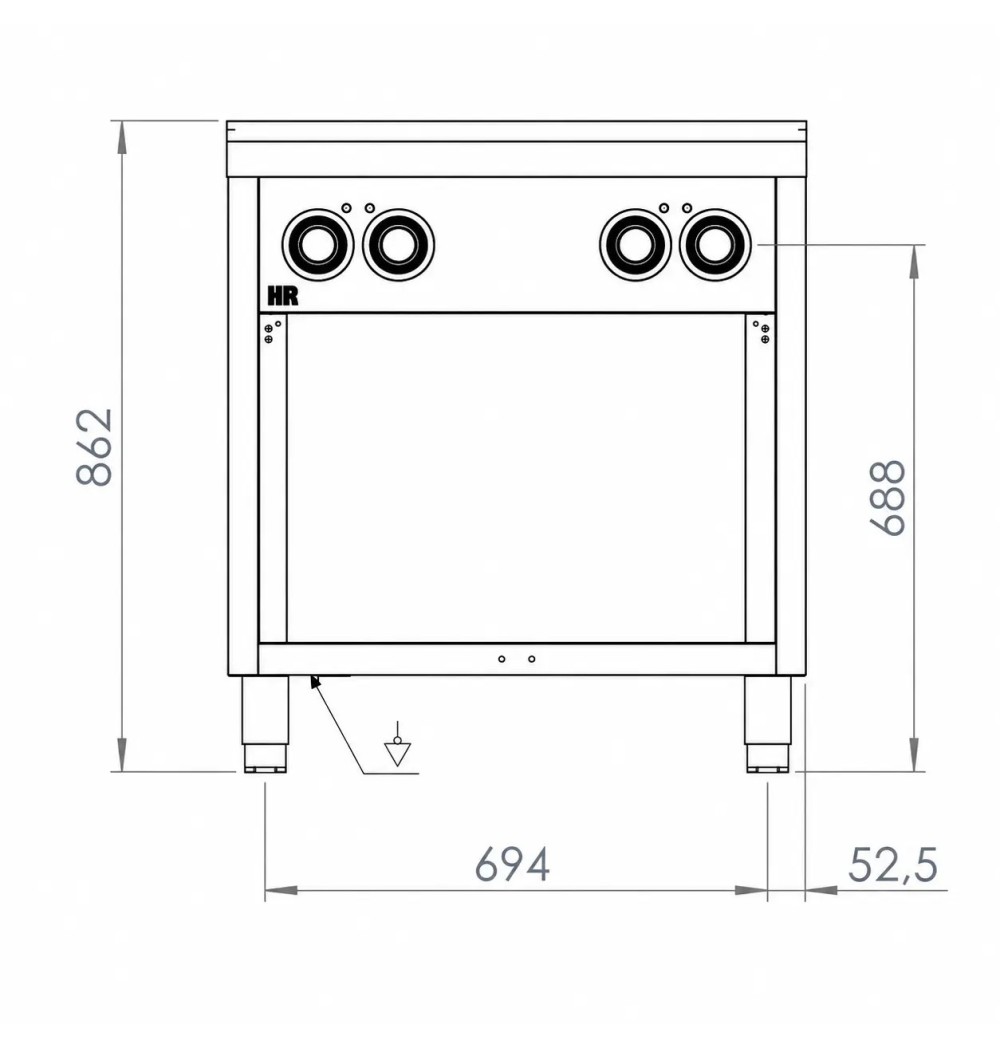 Cocina Eléctrica 4 Placas con Soporte HR Fainca CE4P750E Serie 750