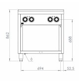 Cocina Eléctrica 4 Placas con Soporte HR Fainca CE4P750E Serie 750
