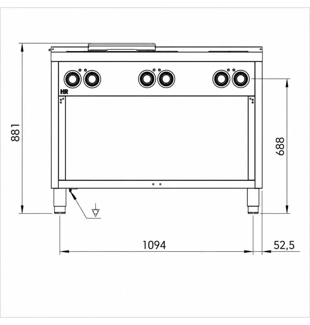 Cocina Eléctrica 6 Placas con Soporte HR Fainca CE6P750E Serie 750