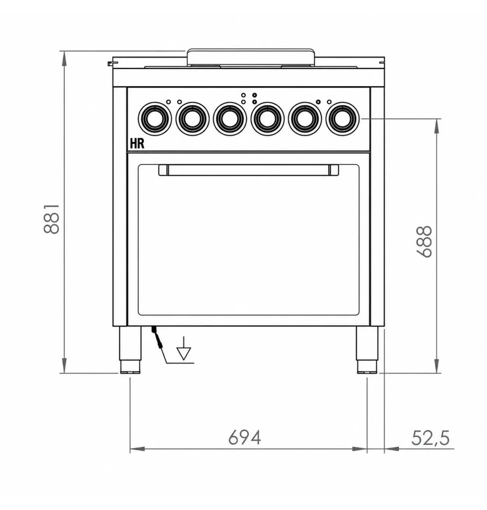Cocina Eléctrica 4 Placas con Horno HR Fainca CE4P750H Serie 750