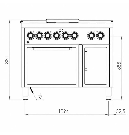 Cocina Eléctrica 6 Placas con Horno HR Fainca CE6P750H Serie 750