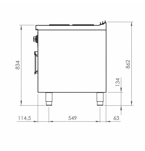 Cocina Eléctrica 6 Placas con Horno HR Fainca CE6P750H Serie 750