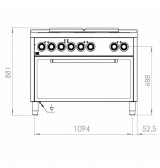 Cocina Eléctrica 6 Placas con Horno Maxi HR Fainca CE6P750HM