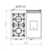 Cocina Mixta Gas HR Fainca PR2F7508S Serie 750